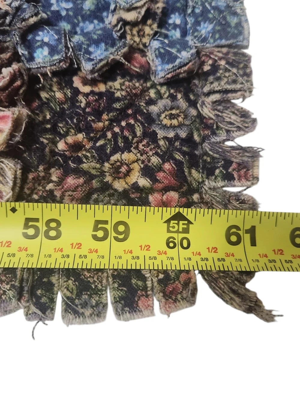 Reversible Patchwork Rag Quilt Throw Blanket 61